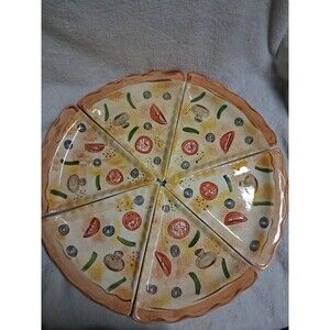 6 Pizza Ceramic Plates Noble Excellence Triangle shape See Pics 1 Sm Chip